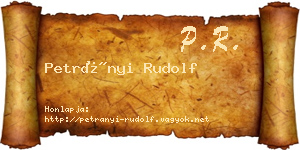 Petrányi Rudolf névjegykártya