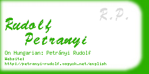 rudolf petranyi business card