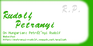 rudolf petranyi business card